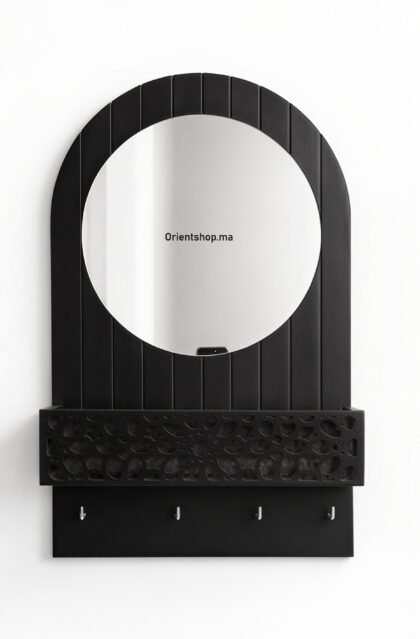 منظم مدخل منزلي متعدد الاستخدام مع مرآة ورف تخزين