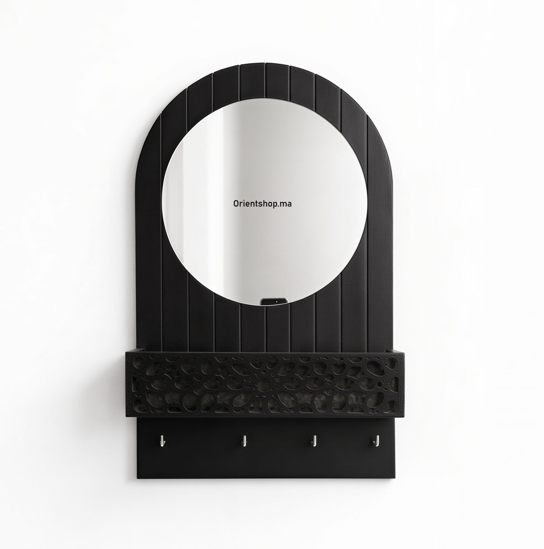 منظم مدخل منزلي متعدد الاستخدام مع مرآة ورف تخزين