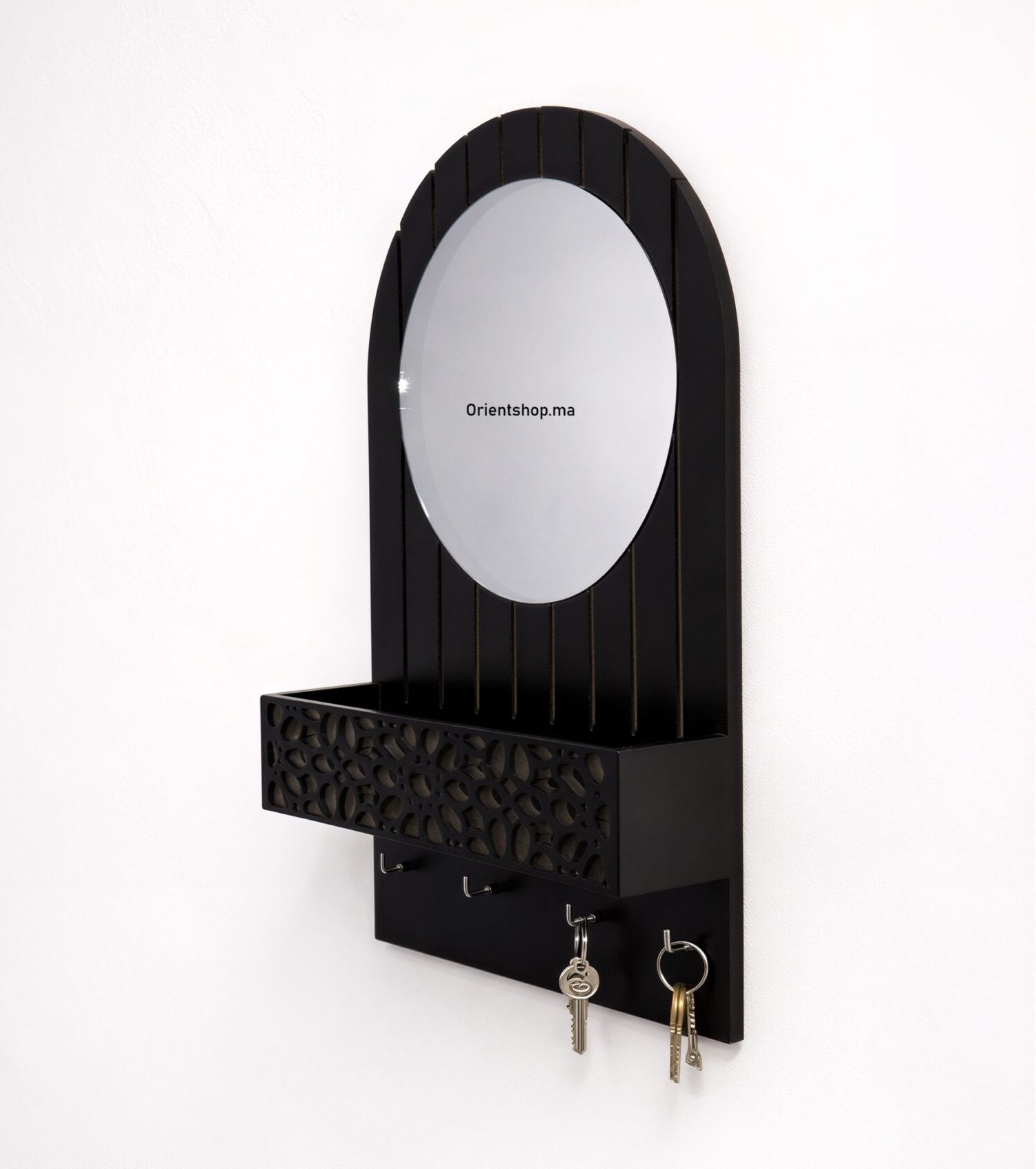 منظم مدخل منزلي متعدد الاستخدام مع مرآة ورف تخزين – Image 3