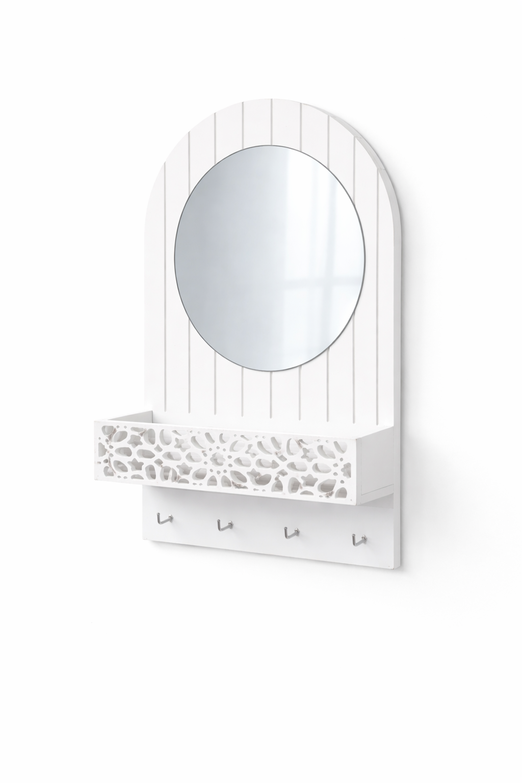 منظم مدخل منزلي متعدد الاستخدام مع مرآة ورف تخزين – Image 7