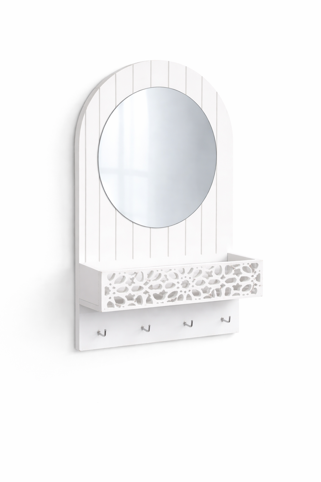 منظم مدخل منزلي متعدد الاستخدام مع مرآة ورف تخزين – Image 6