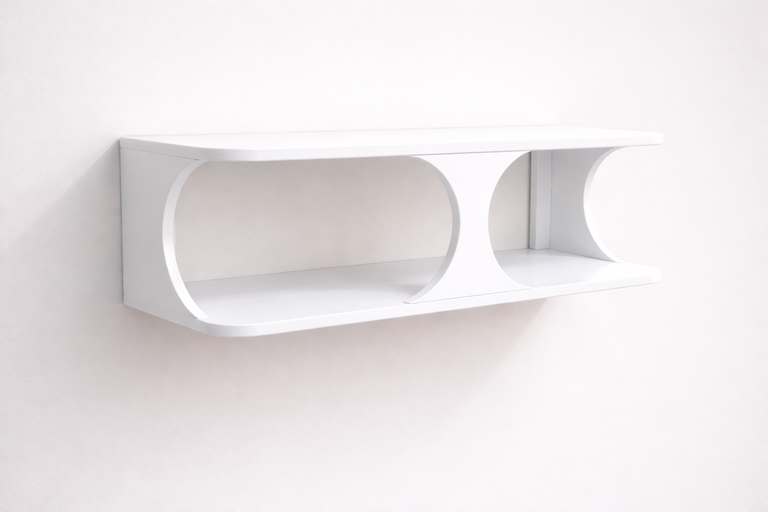 رف تلفاز جداري أنيق مع حامل جهاز الواي فاي - الصورة 3