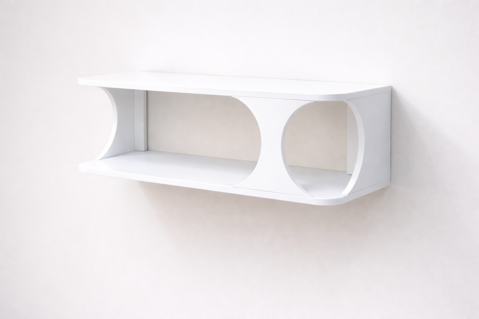 رف تلفاز جداري أنيق مع حامل جهاز الواي فاي - الصورة 2