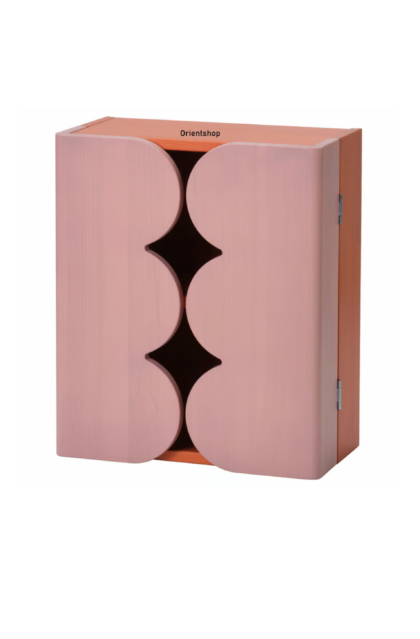 خزانة ببابين ورف، لون وردي برتقالي / مظهر مُصبّغ.