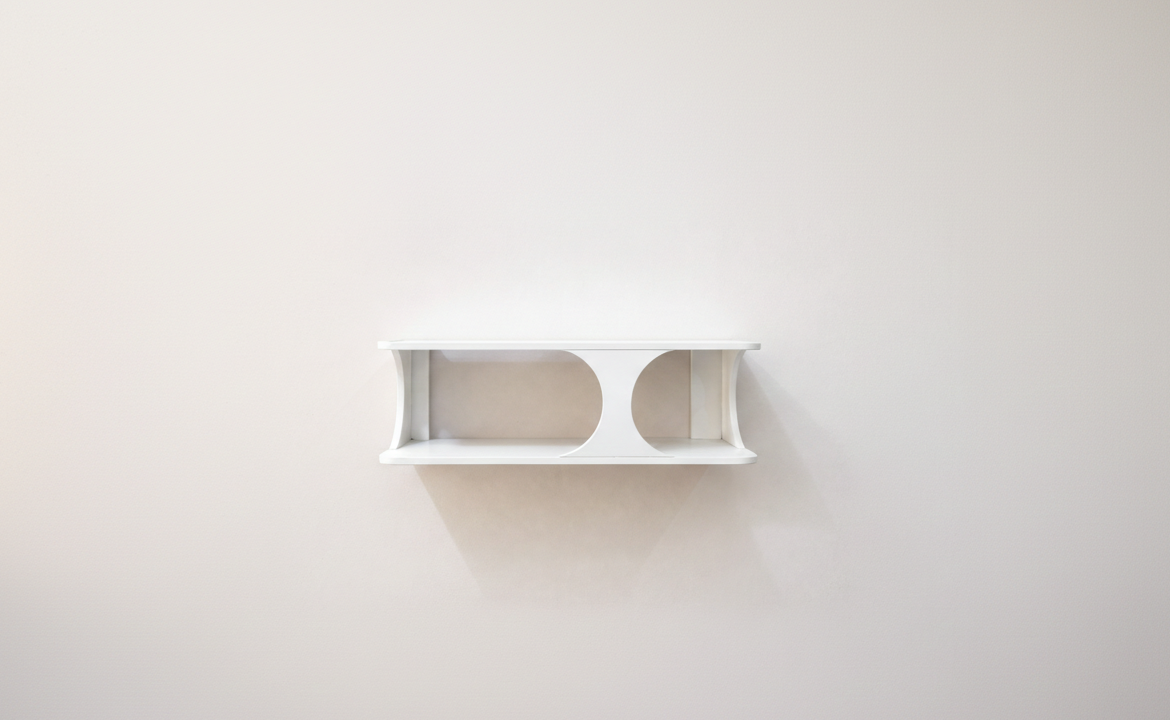 رف تلفاز جداري أنيق مع حامل جهاز الواي فاي